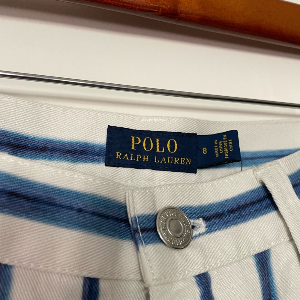 Polo Ralph Lauren Striped Wide Cropped Trousers - Picture 6 of 7